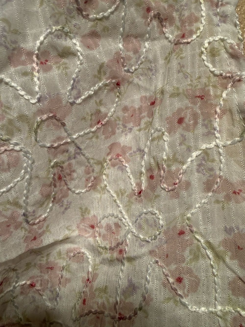 Rosie Posie White Embroidered Crop Button-Front Top women’s size large nwt - Picture 6 of 7